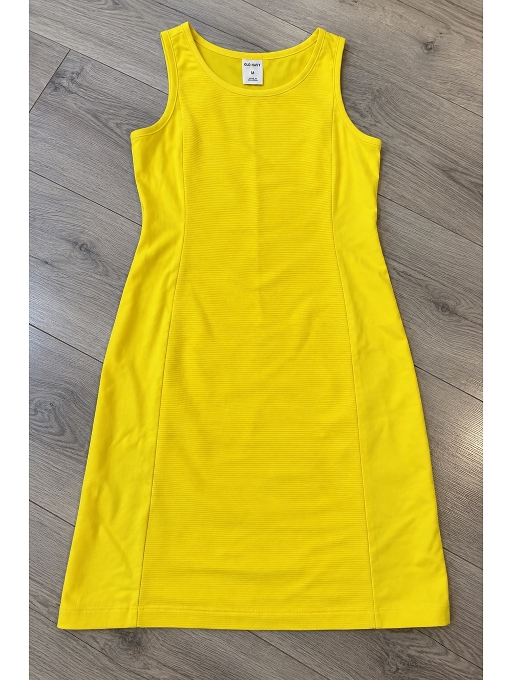 Old Navy Women's Medium Lemon Yellow Sleeveless Sheath Bodycon Dress
